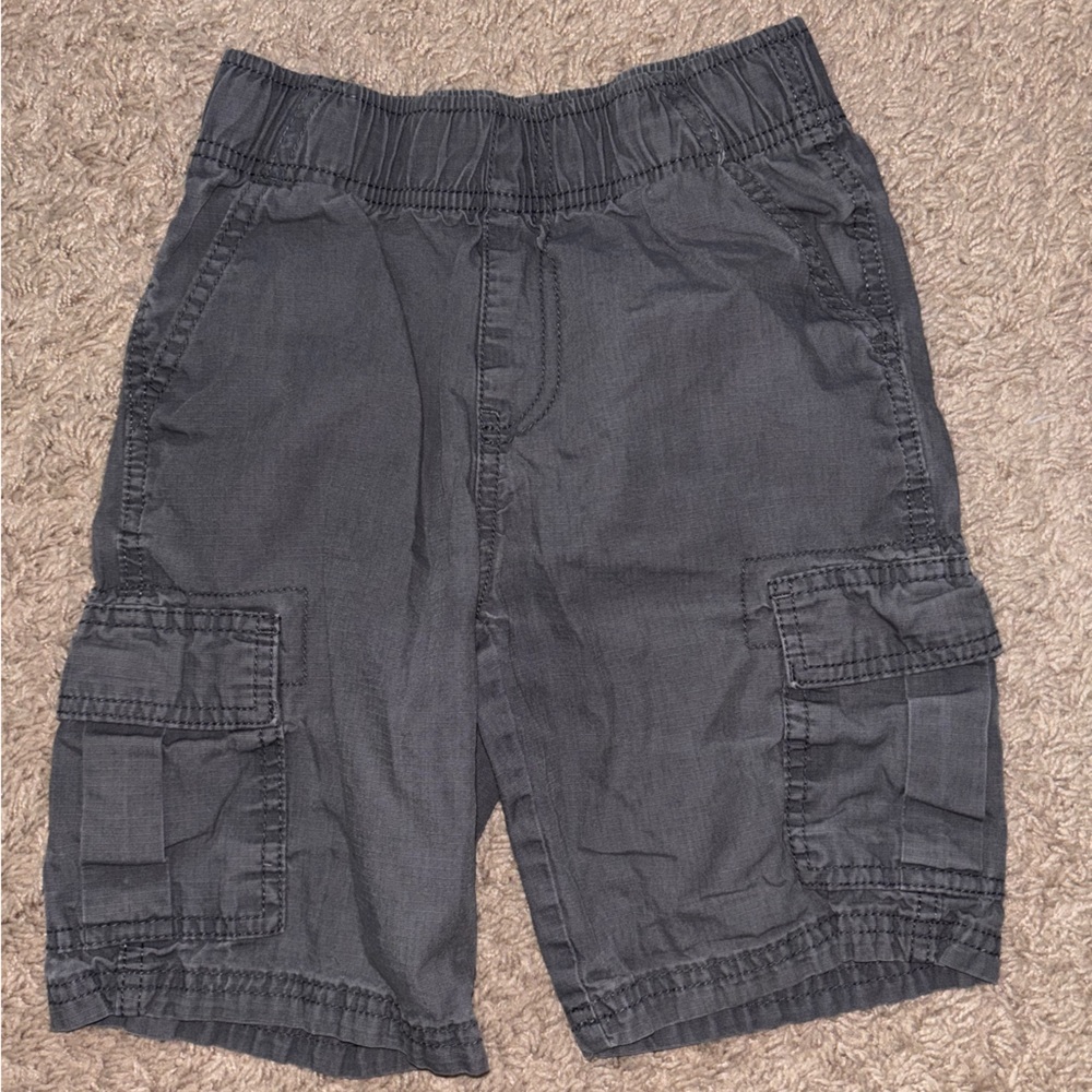 Place Gray Cargo Shorts with Navy Accents